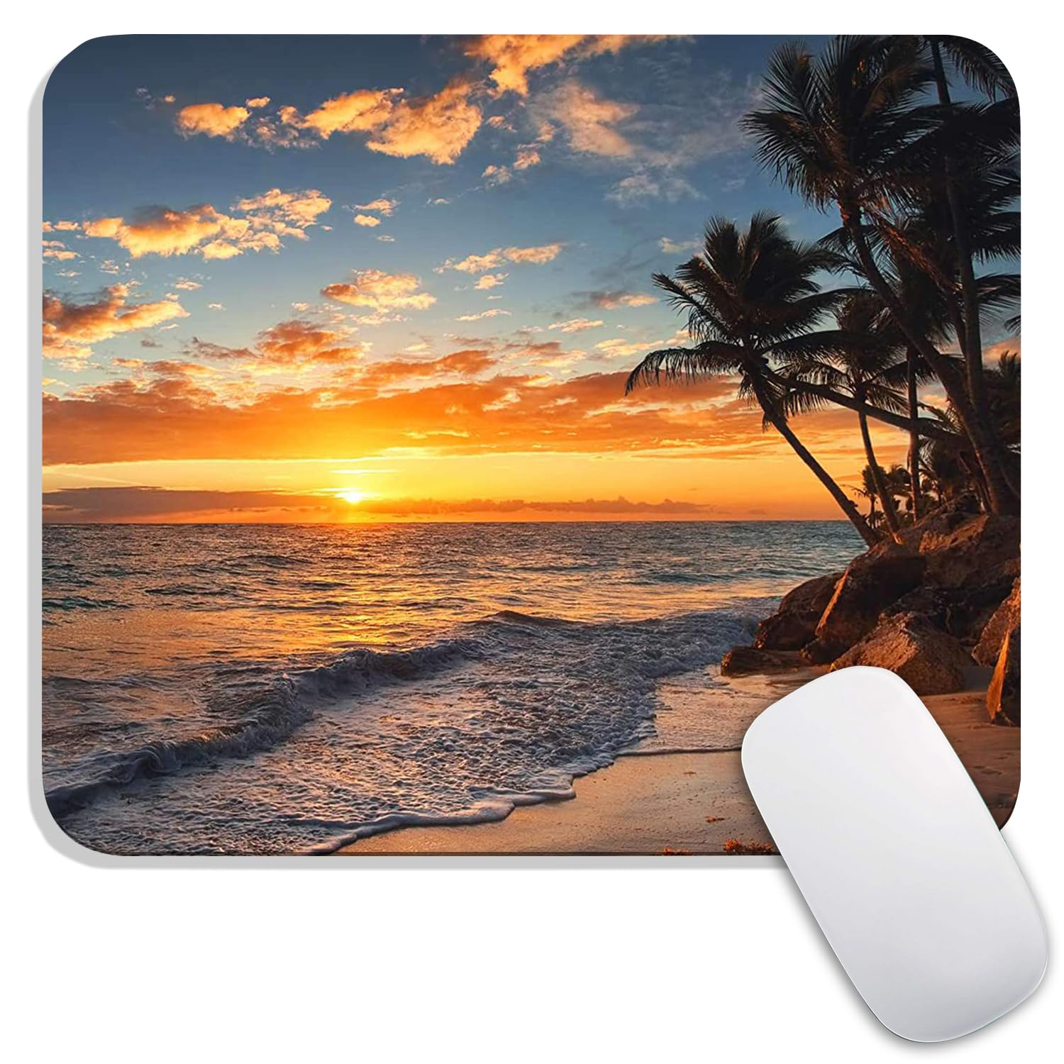 Square Mouse Pad Beautiful Flowers Plants, Personalized Premium-Textured Custom Mouse Mat Design, Washable Mousepad Cloth, Non-Slip Rubber Base Computer Mouse Pads for Wireless Mouse