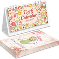 KONVINIT Small Desk Calendar 2026-2027, Pink Desk Calendar 2026 - Runs From January 2026 Until December 2027, 24 Months Desktop Calendar with a Giftable Box for School, Home & Office Supplies