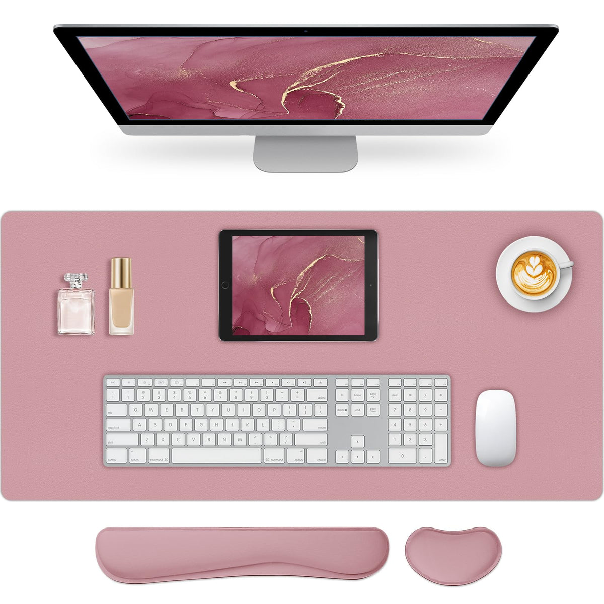 Mouse Pad and Keyboard Wrist Rest, 3-in-1 Keyboard and Mouse Pad