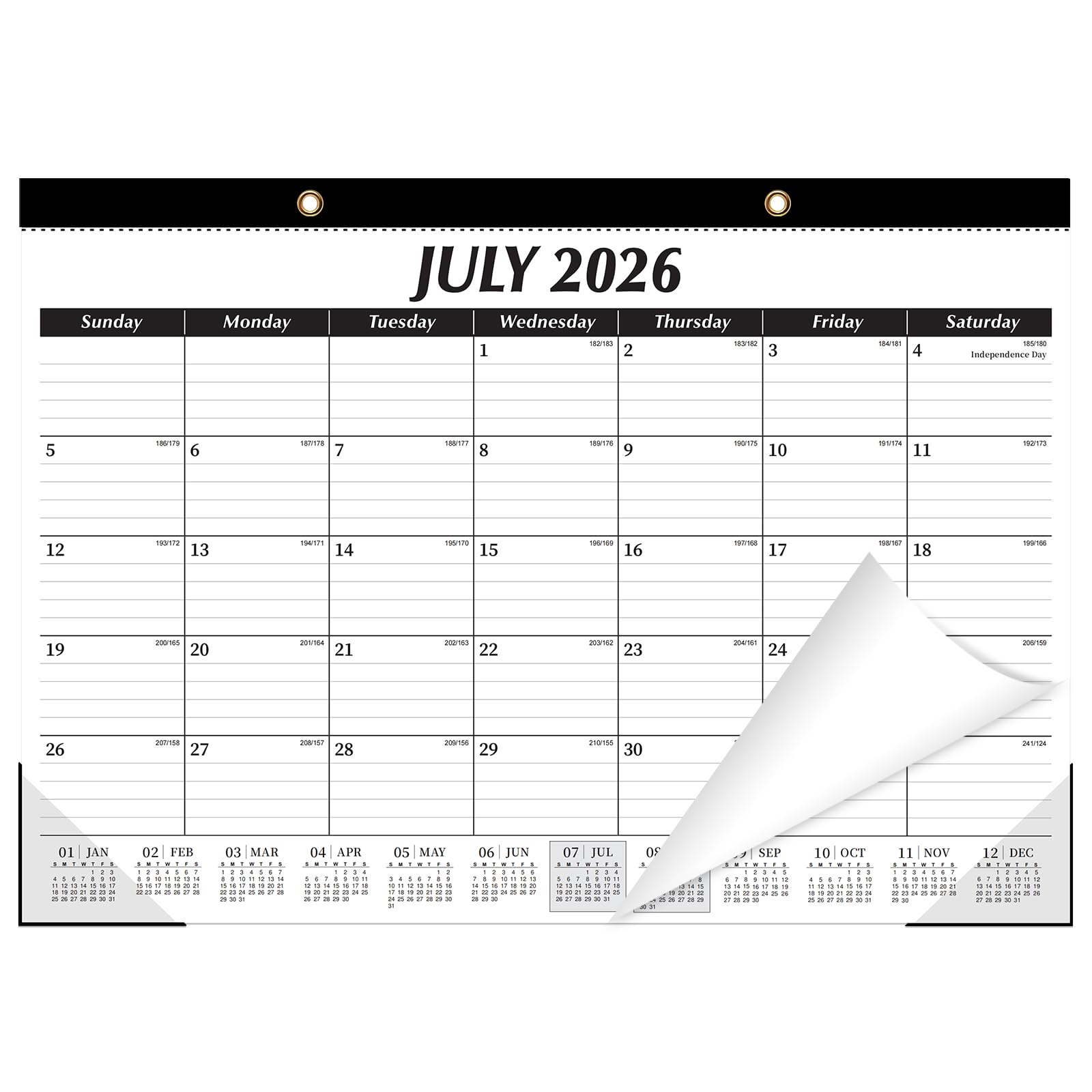 ZTX Desk Calendar 2026-2027 18 Month Big Planner Colorful