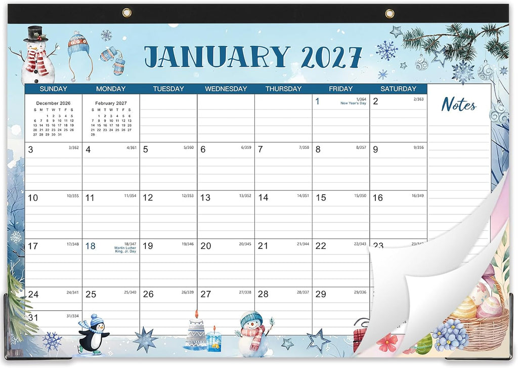 2027 Desk Calendar - 12 Monthly Large Desk/Wall Calendar, 17" x 12"