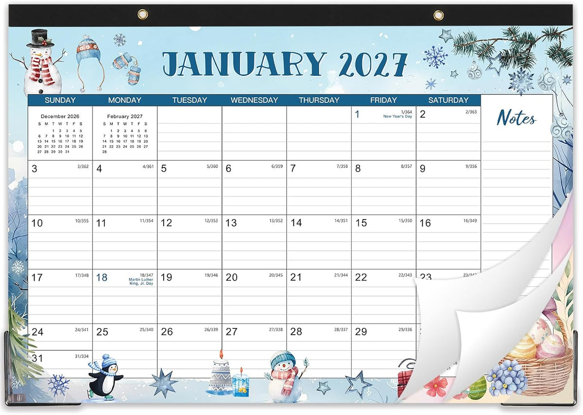 2027 Desk Calendar - 12 Monthly Large Desk/Wall Calendar, 17" x 12"