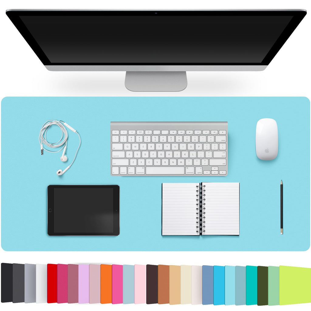 Leather Desk Pad Protector,Non-Slip Desk Pad(Black, 23.6" x 13.7")