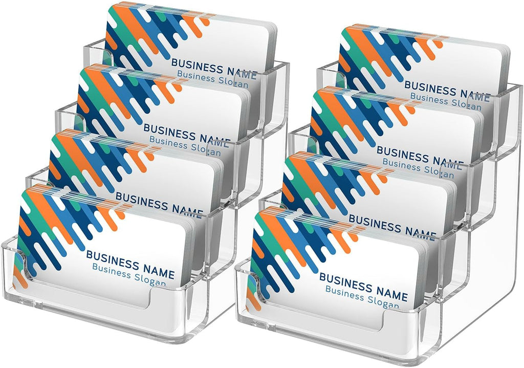 MaxGear Acrylic Business Card Holder, 320 Cards Capacity, 4 Pocket, 2 Pack