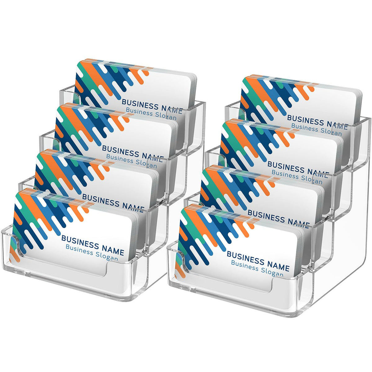 MaxGear Acrylic Business Card Holder, 320 Cards Capacity, 4 Pocket, 2 Pack