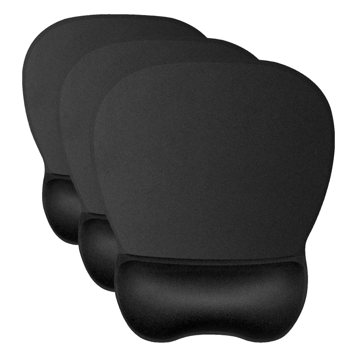 JIKIOU Ergonomic Mouse Pad with Gel Wrist Rest, 9.2 x 8.1 in, Black