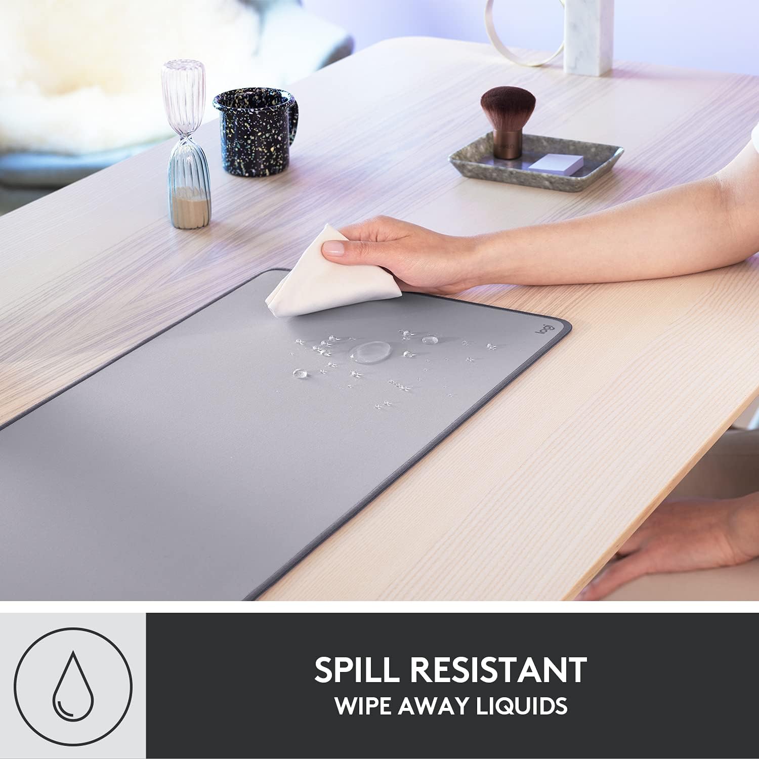 Logitech Studio Series Desk Mat Large 28x12 Inches - Mid Grey