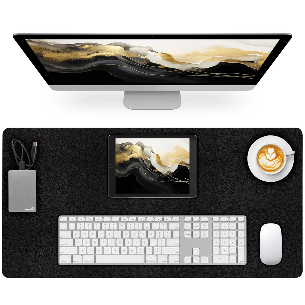Mouse Pad and Keyboard Wrist Rest, 3-in-1 Keyboard and Mouse Pad