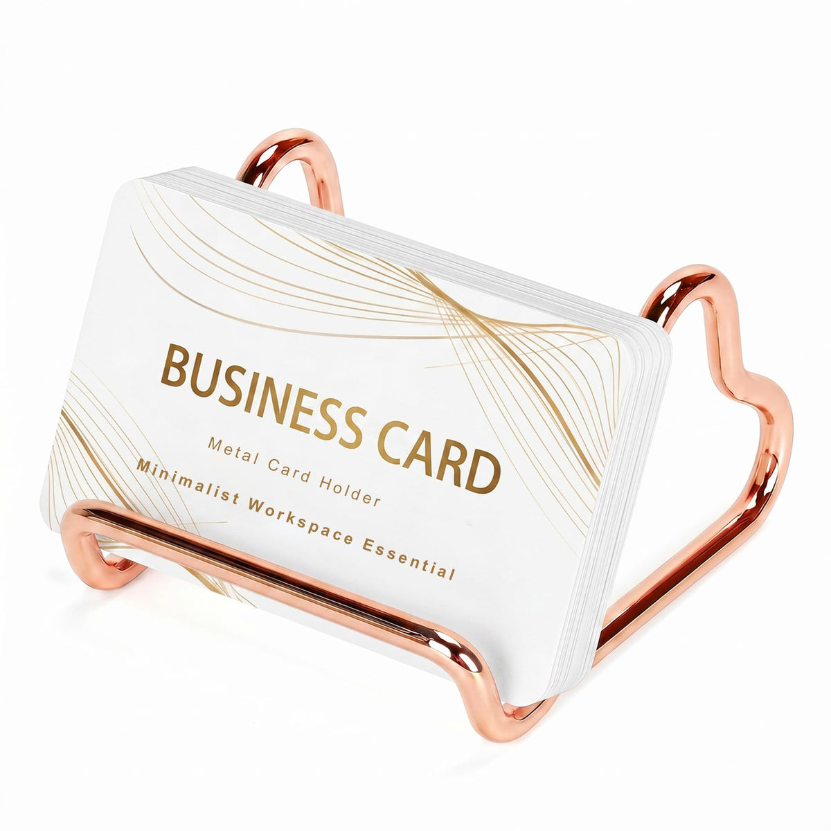 Business Card Holder Desk,Cute Metal Business Cards Holder, Heart Shaped Business Card Display Stand for Men & Women, Small Smartphone Stand & Photo Holder for Office Vendor Booth (Gold)