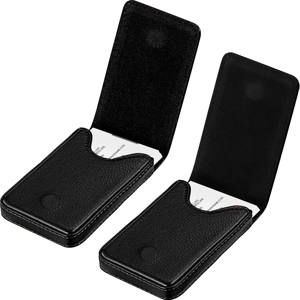Outus 2 Pcs Business Card Holder Wallet PU,Black and Coffee,Classic