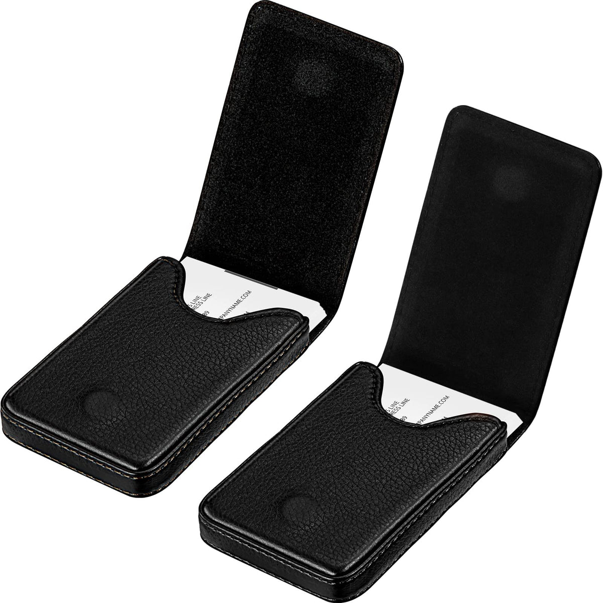 Outus 2 Pcs Business Card Holder Wallet PU,Black and Coffee,Classic