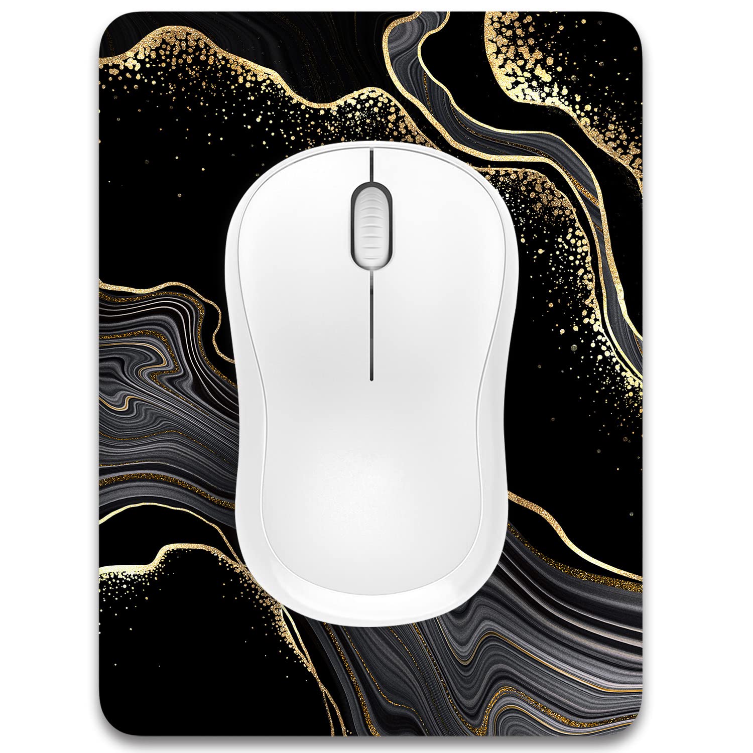 Dapesuom Small Mouse Pad, 6 x 8 Inch Thick Rubber Premium-Textured Non-Slip Portable & Washable Mini Mouse Mat for Women Men Wireless Laptops Keyboard Tray Gaming Work Computer Office Travel, Black