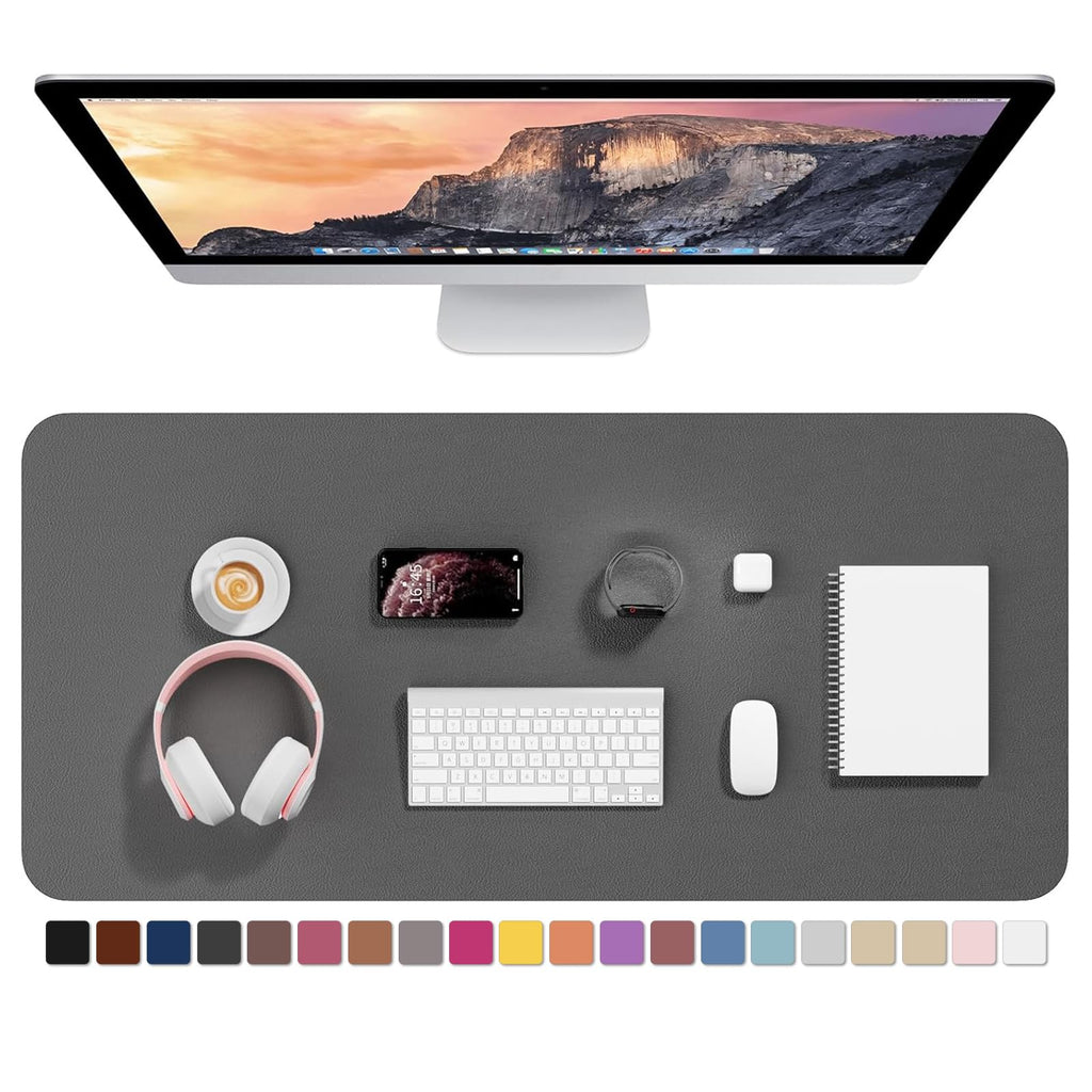 Hsurbtra Desk Pad, 30" x 14" PU Leather Desk Mat, XL Extended Mouse Pad, Waterproof Desktop Blotter Protector, Non-Slip Ultra Thin Large Laptop Keyboard Writing Mat for Office Home, Pink