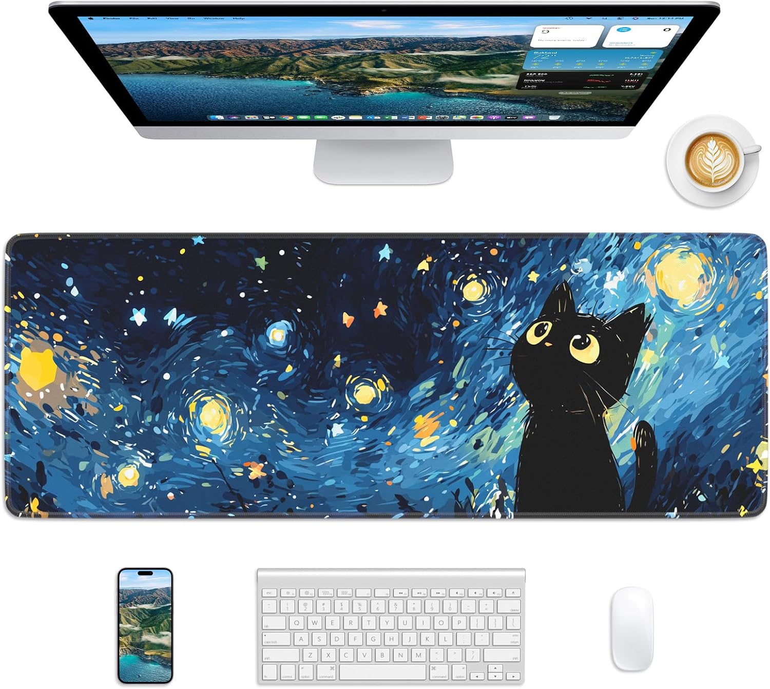 Mouse Pad 31.5x11.8in Large Desk Mat Non-Slip for Office