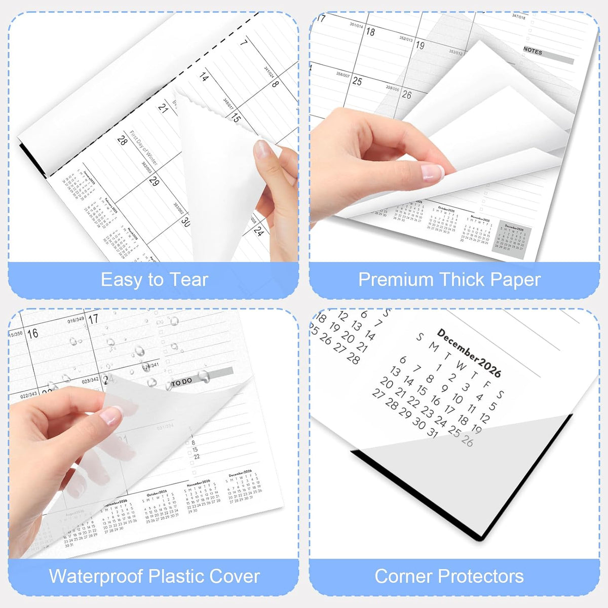 Large Desk Calendar 2026-2027,Jul 2026-Dec 2027,Gannyfer 18-Month Calendar