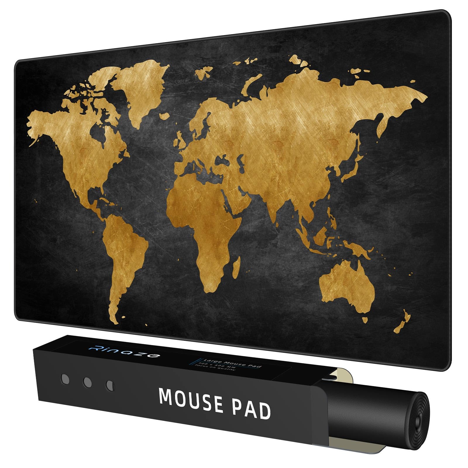 Rinaze Extra Large Gaming Mouse Pad with Black Topographic, XXL Mousepad, Big Mouse Mat Desk Pad, Non Slip Keyboard Pad for Gaming Computer Laptop PC Office Desk Accessories