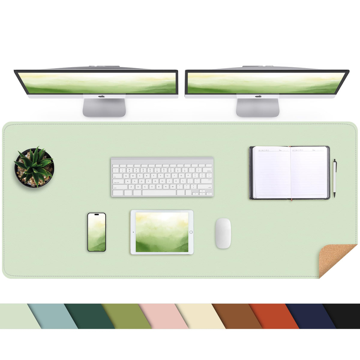 AFIING Large Desk Mat, 47" x 17", Black