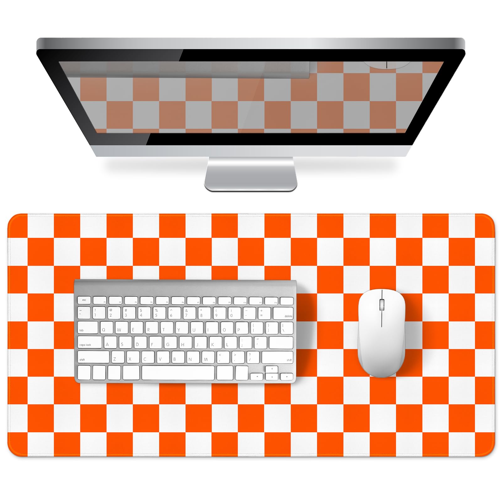 Green Striped Desk Mat Large Mouse Pad Cute Desk Pad Keyboard Computer Mat