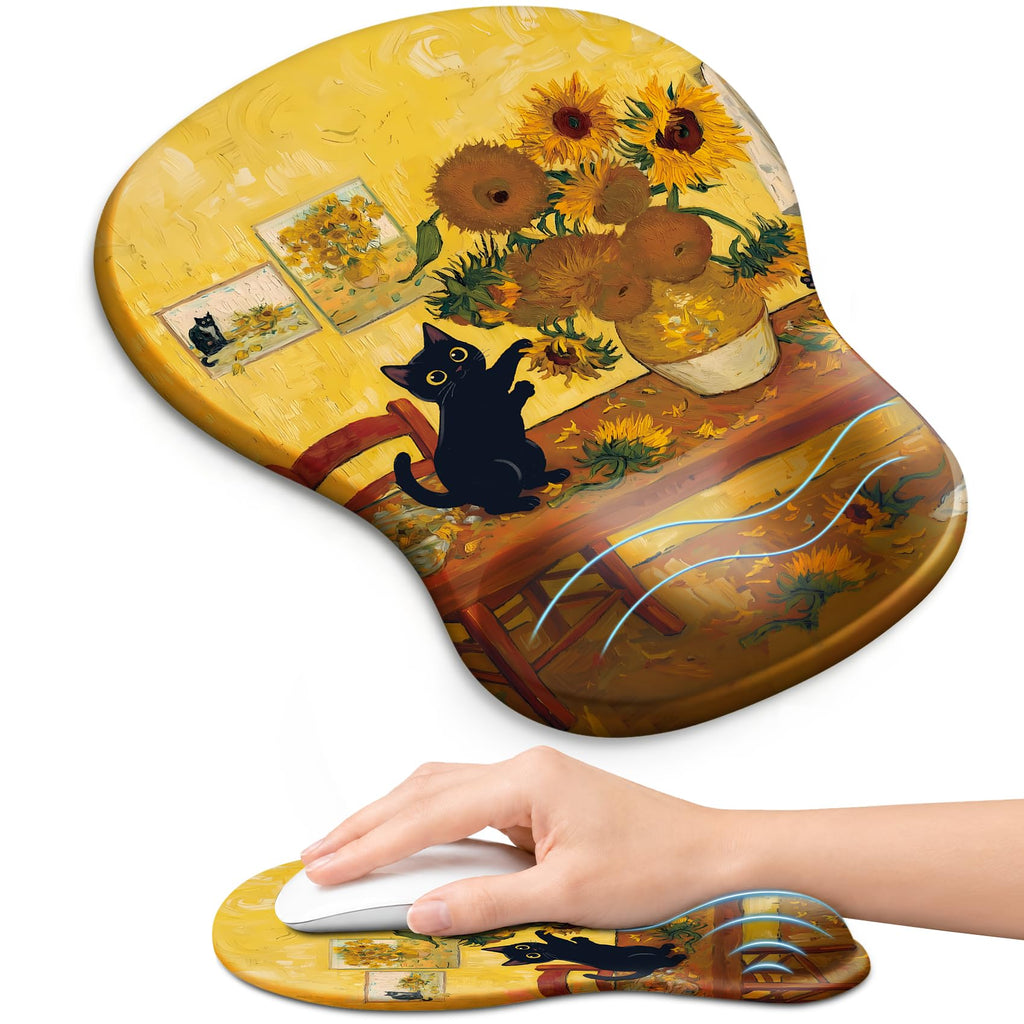 Ergonomic Mouse Pad with Wrist Rest, Gel Wrist Support, Black