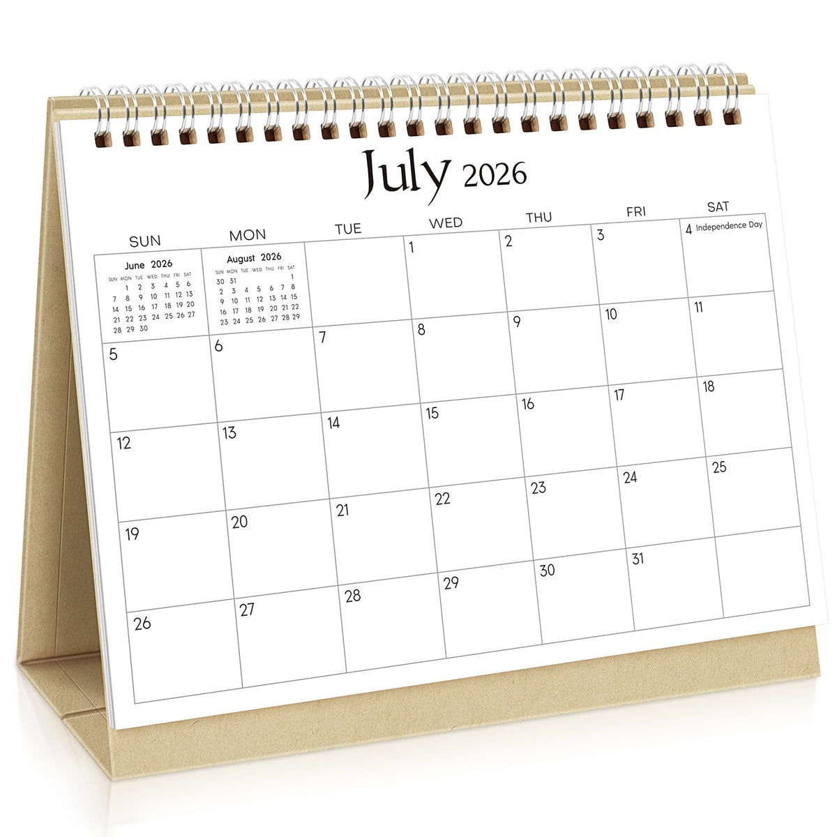 SKYDUE Small Desk Calendar 2026-2027, Jul. 2026 to Dec. 2027, 18 Months Small Desk Calendar with Planner Stickers, 8.5" x 7" Desktop Calendar Planner, Kraft