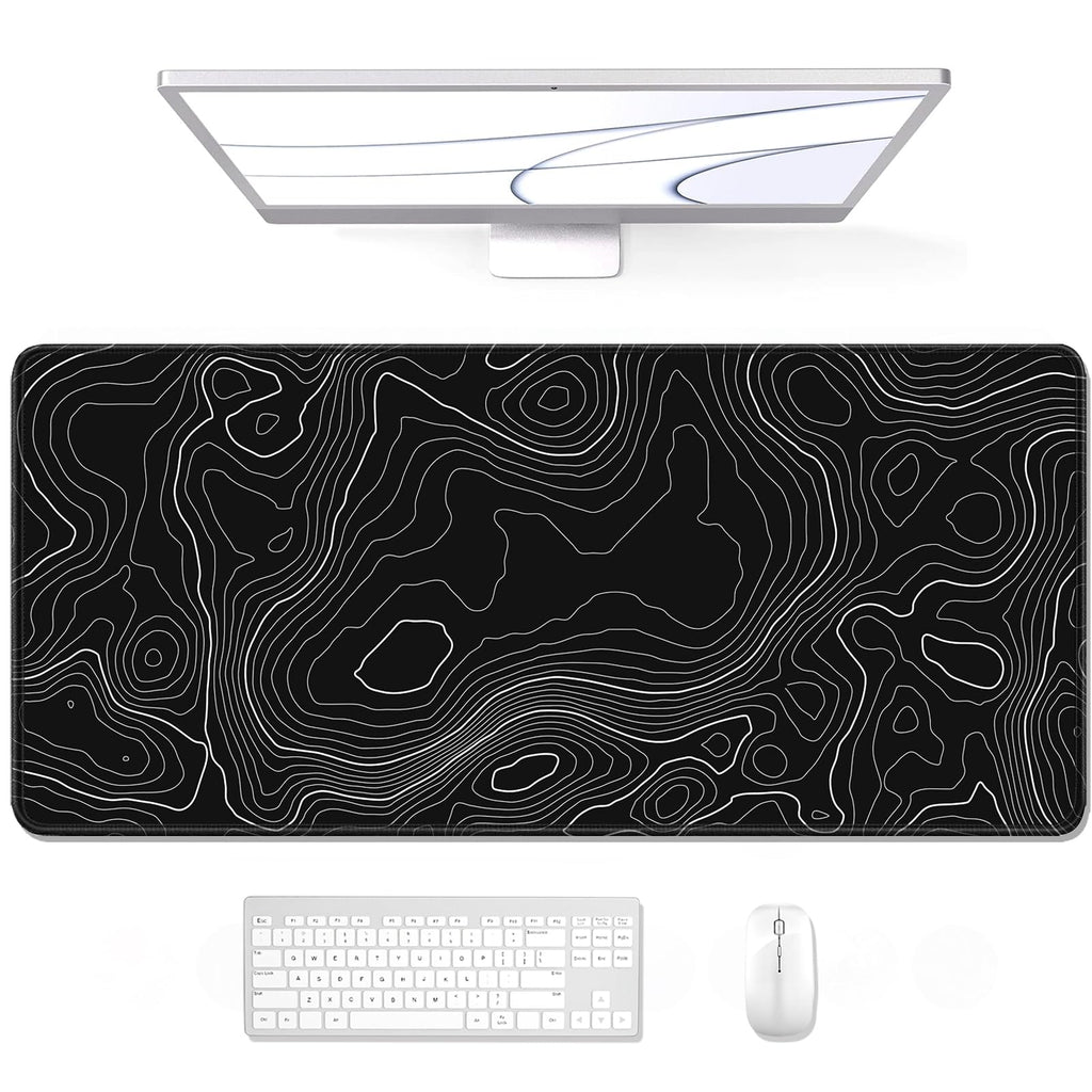 Auhoahsil Desk Mat, Ultra Large Mouse Pad, XXL Gaming Mousepad, Green Tropical Leaves Deskpad, Big Extended Full Size Mouse Pad, Desktop Desk Matt for Keyboard, Laptop & Computer, 35.5 x 15.7 in