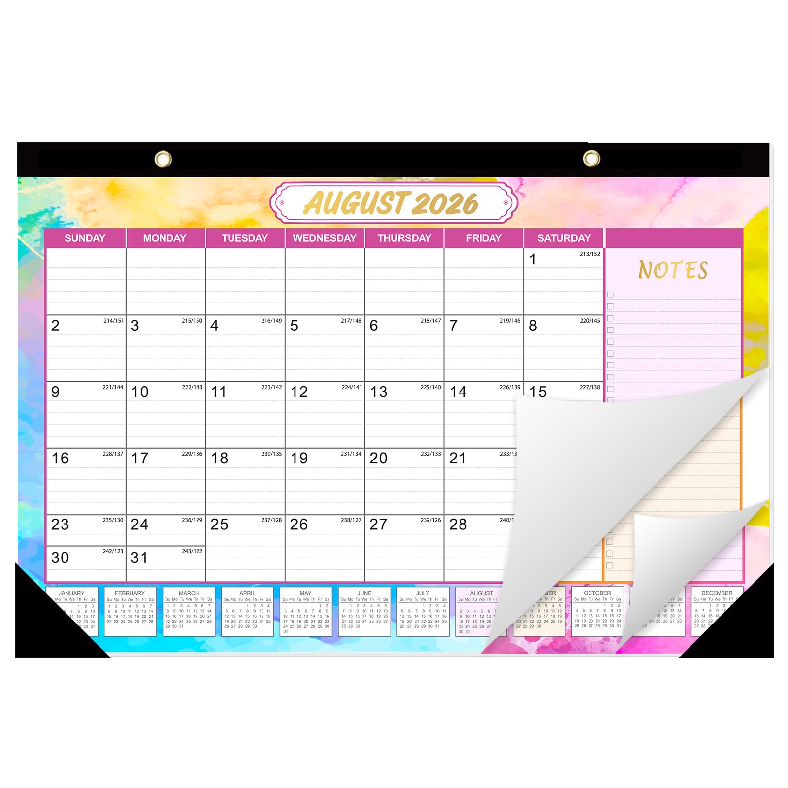 GuassLee Desk Calendar 2026-2027, Jun 2026-Dec 2027, 17"x11.5"