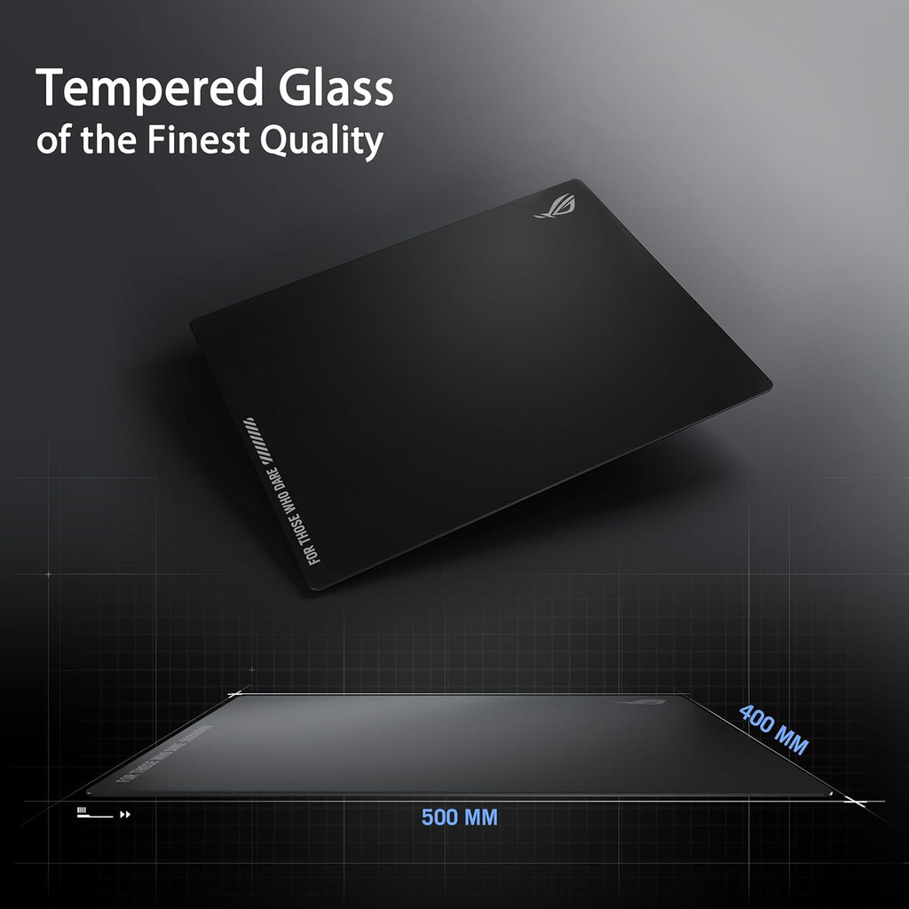 ASUS ROG Moonstone Ace L Glass Gaming Mouse Pad, 19.7” x 15.7” - Black