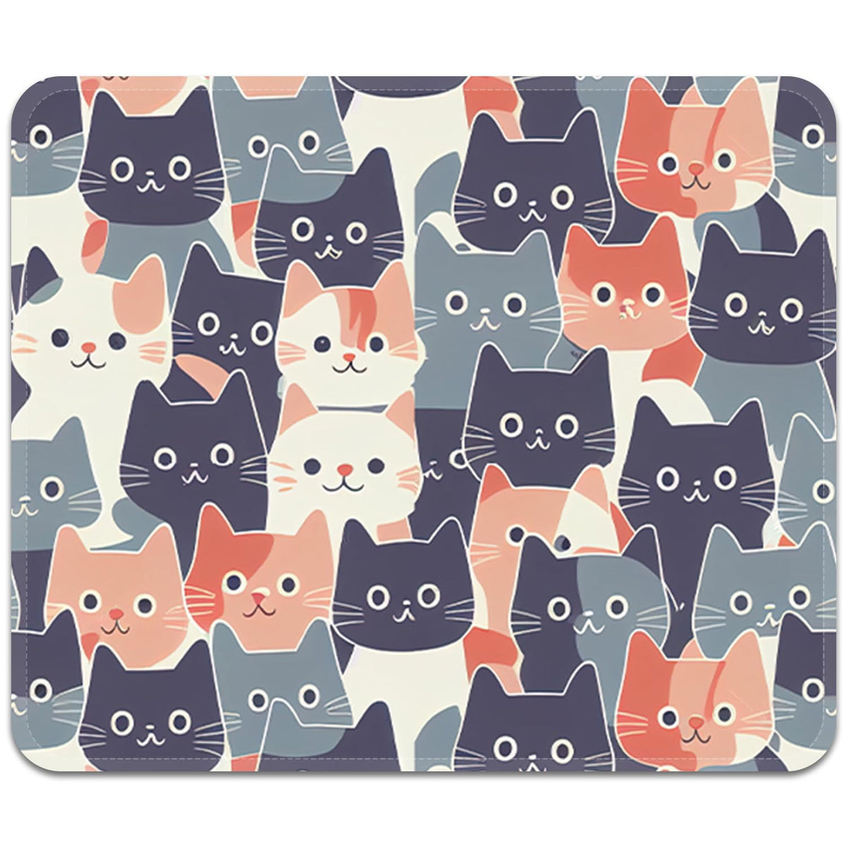 FROGIGO Mouse Pad with Stitched Edges - Cute Floral Mousepad for Women, 9.25 x 7.75 inch Washable Square Desk Pad, Non-Slip Rubber Base, Office Home Laptop Accessories - Vintage Garden