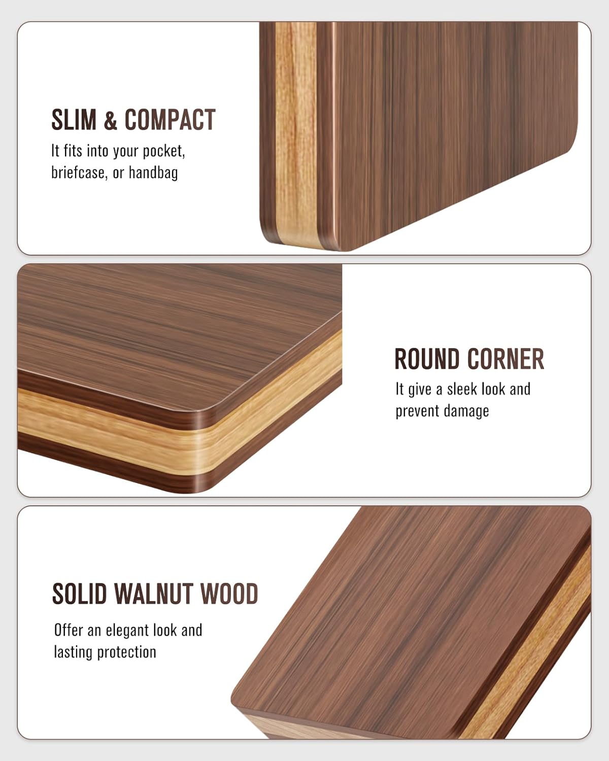MaxGear Portable Wooden Business Card Holder
