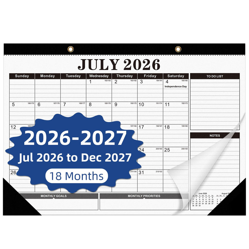Tcamp Desk Calendar 2026-2027, Large Desktop/Wall Monthly Calendar