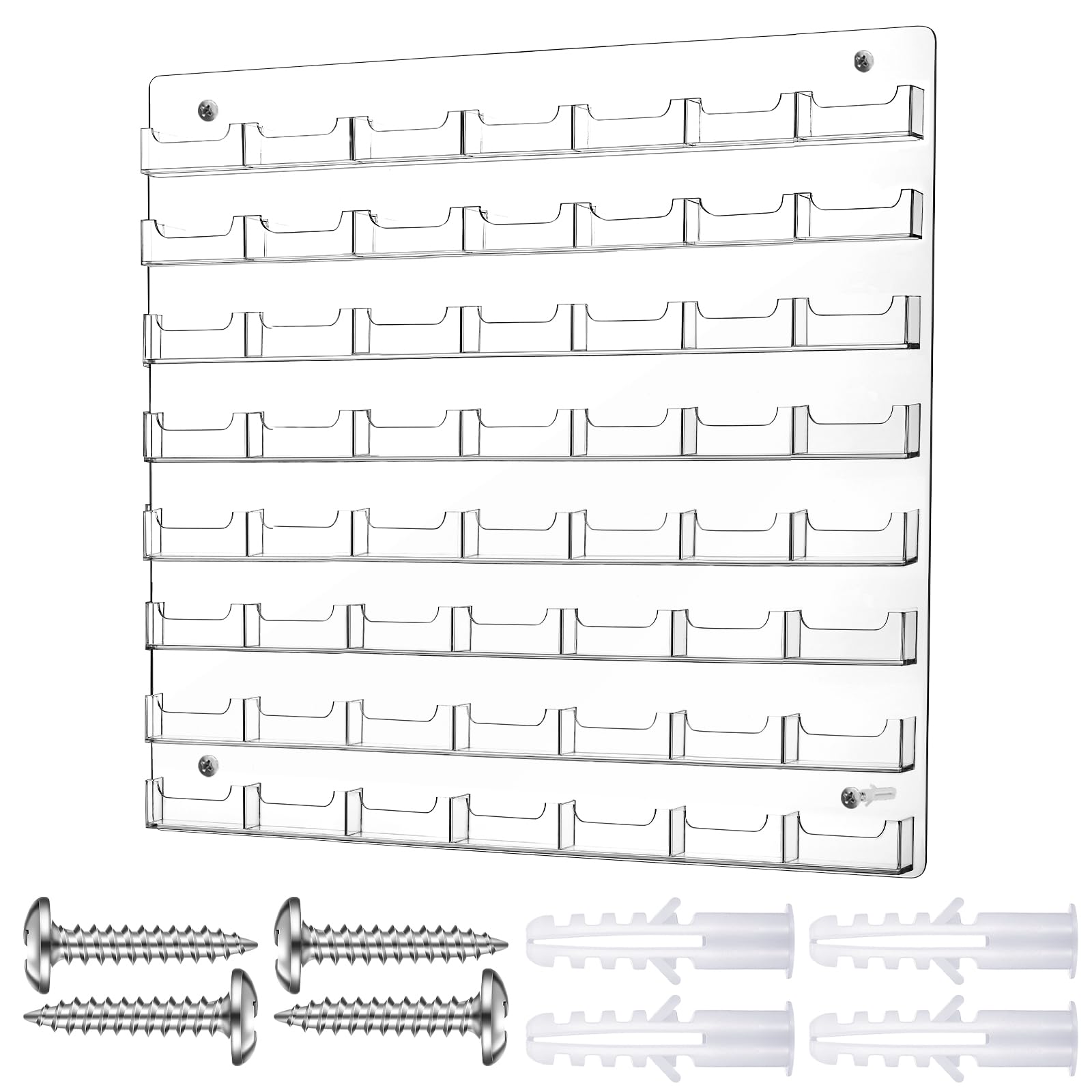 Hillban Acrylic Business Card Holder Wall Mount Office, 8 Pockets
