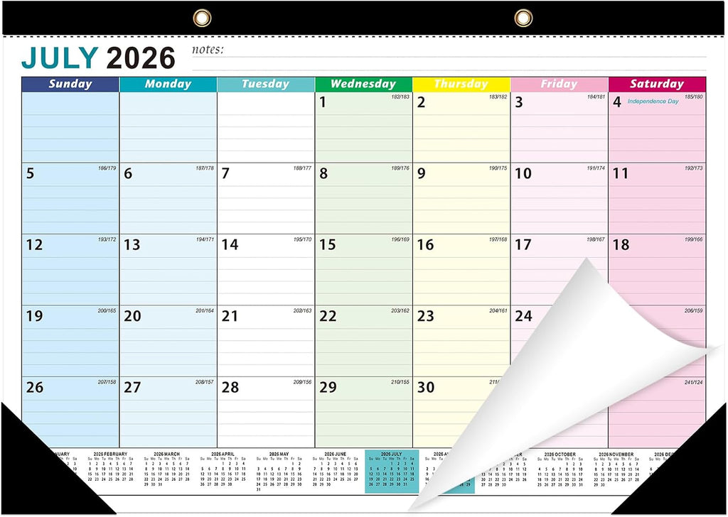 ZTX Desk Calendar 2026-2027 18 Month Big Planner Colorful