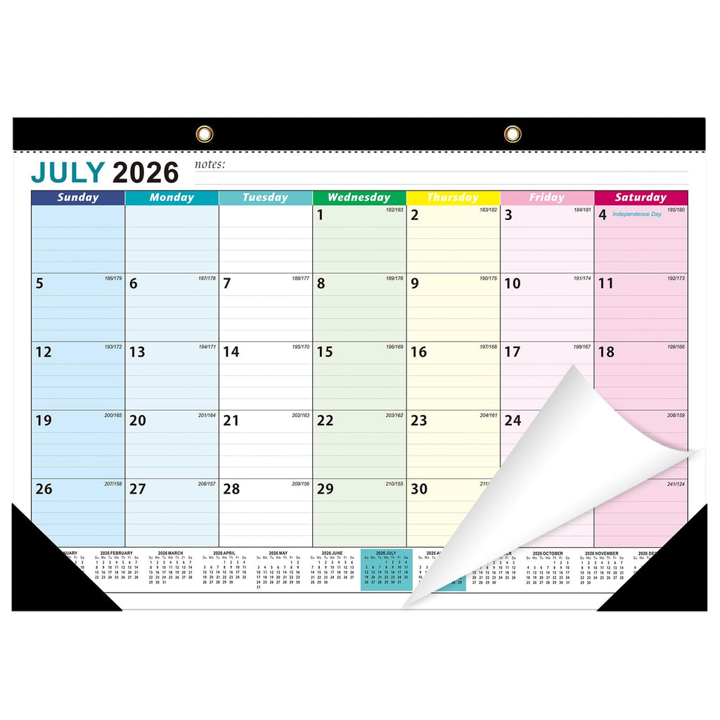 ZTX Desk Calendar 2026-2027 18 Month Big Planner Colorful