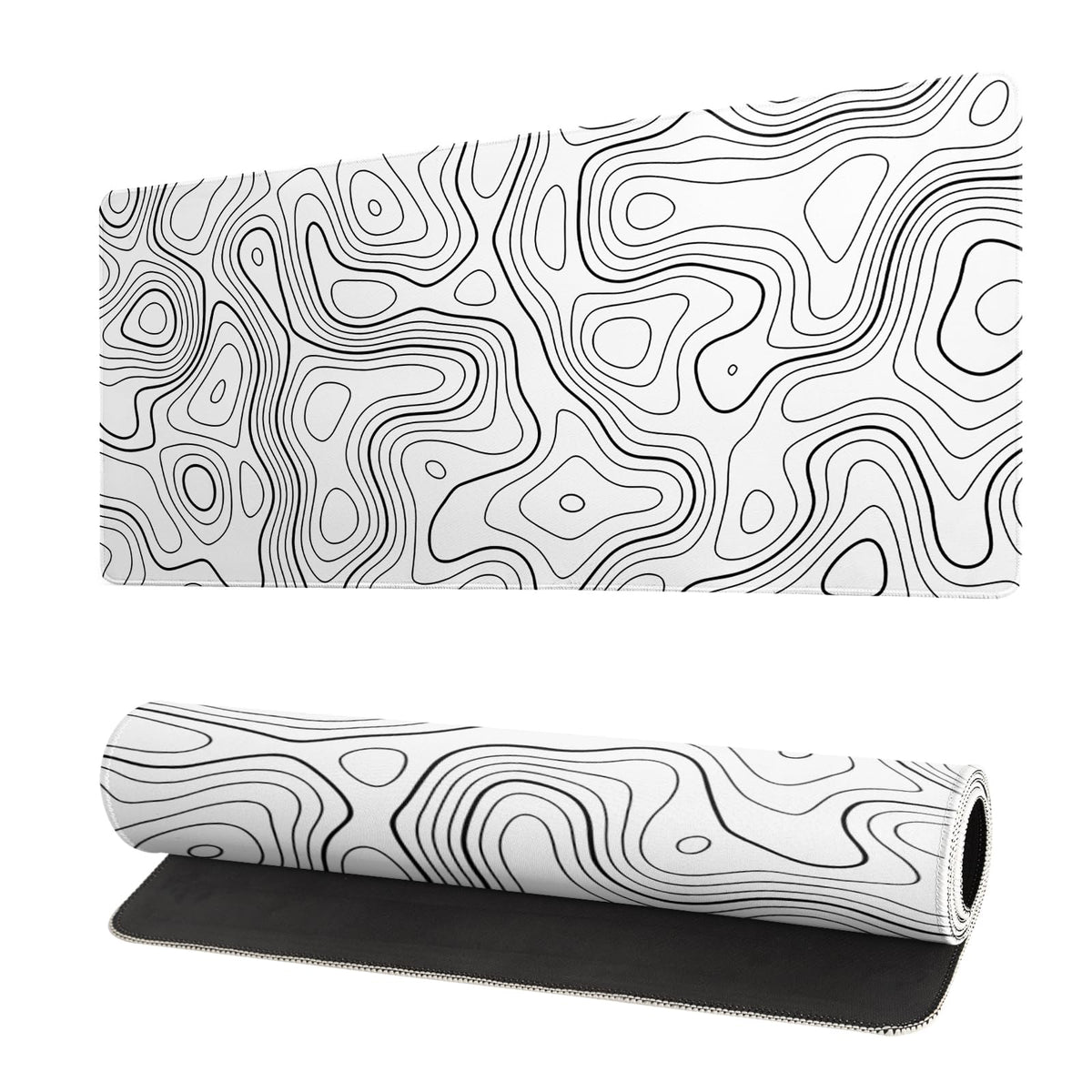 Topographic Contour Extended Big Mouse Pad Large,Gaming Mouse Pad Desk Pad,27.6x11.8 Inch Long Computer Keyboard Mouse Mat Mousepad with 3mm Non-Slip Base and Stitched Edge for Gaming and Office