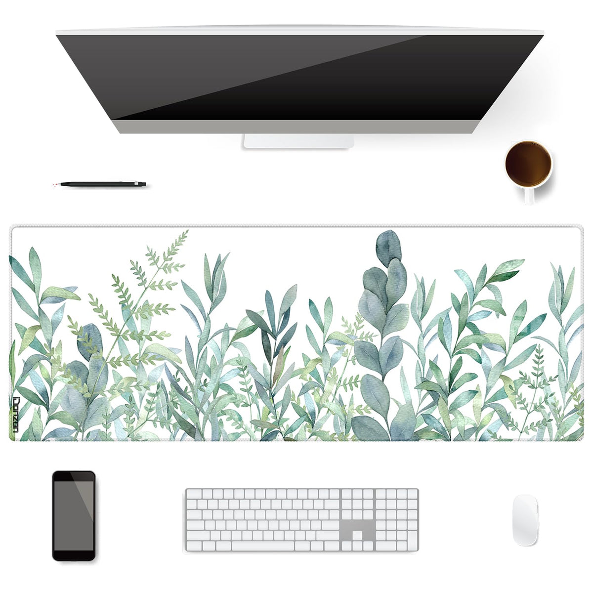 Extended Desk Mat (31.5x11.8 inch 3mm Thick), iDonzon Soft Cute Extra Large XXL Waterproof Gaming Mouse Pad with Non-Slip Rubber Base & Stitched Edges, for Working/Game, Garden Flowers