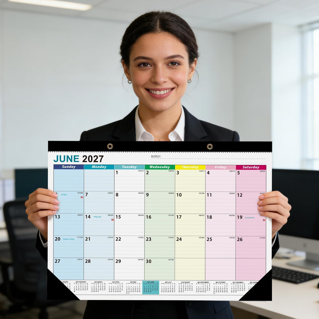 Desk Calendar 2026-2027 17x12in Large Monthly Planner Office Home School