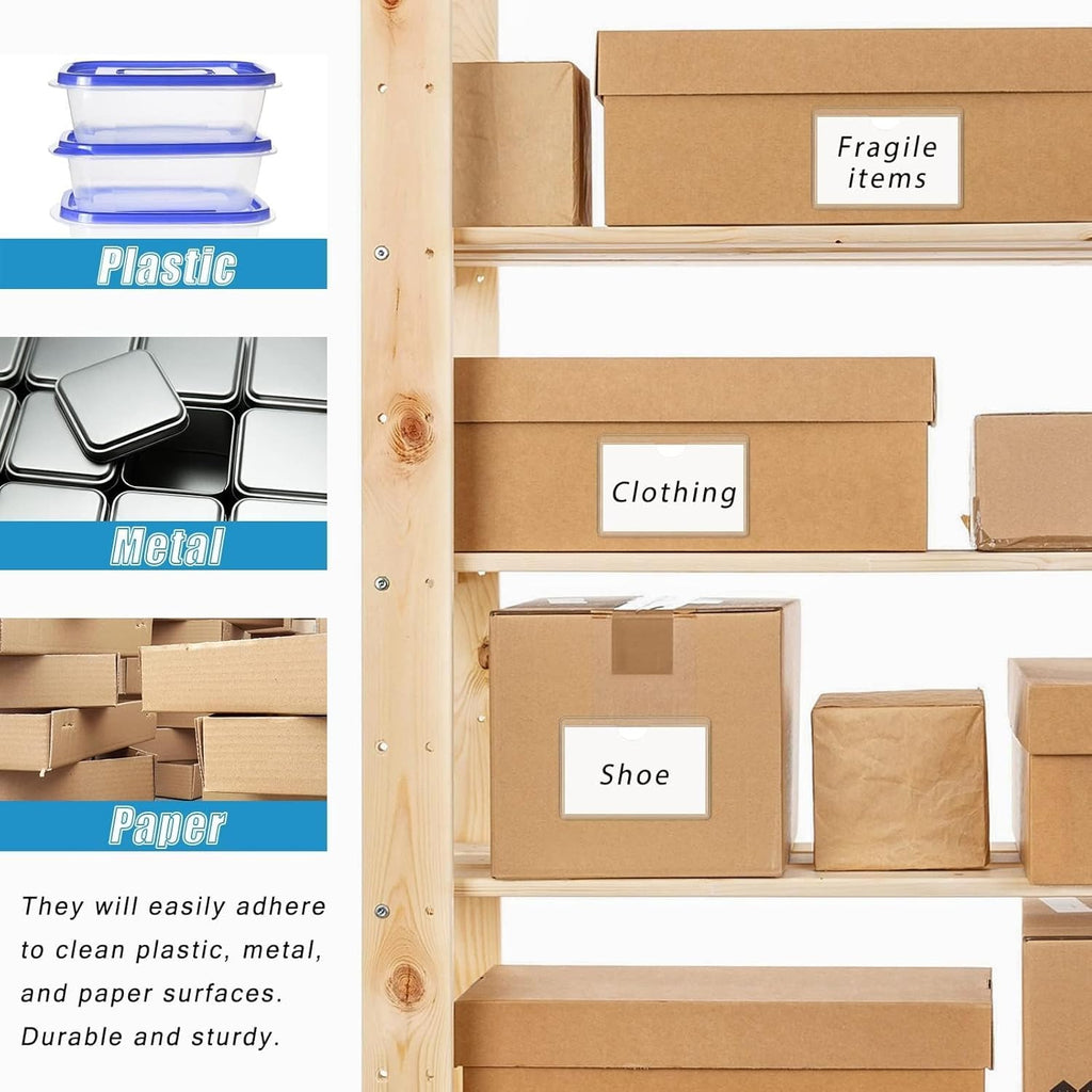 100 Pack Clear Self-Adhesive Business Card Pockets