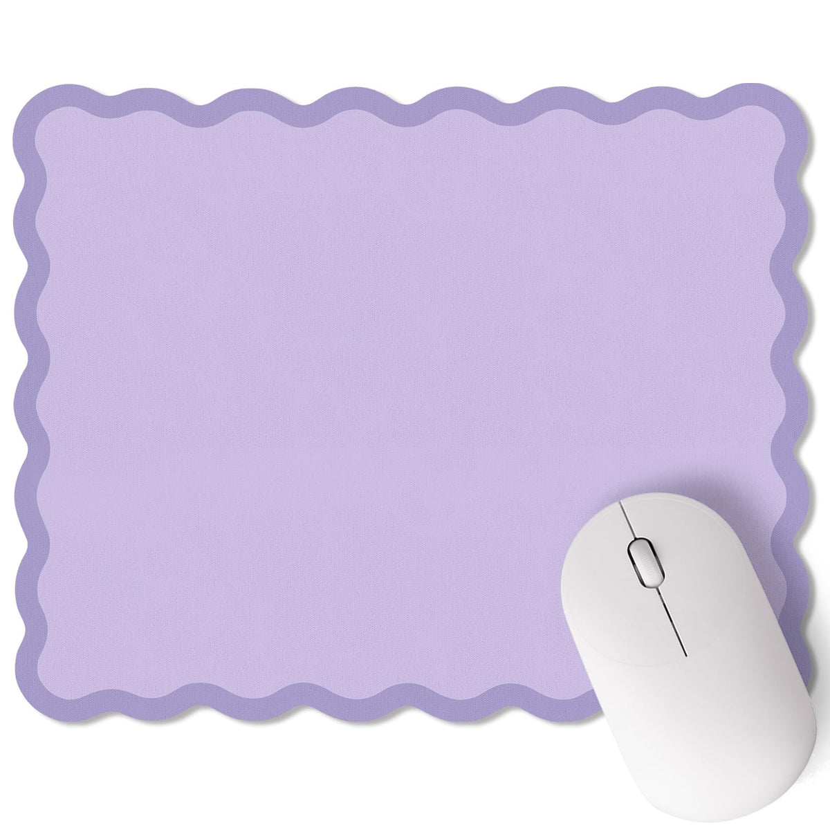 Kingdder Cute Scalloped Mouse Pad Non-Slip Mousepad 9.8x7.9in,Pink