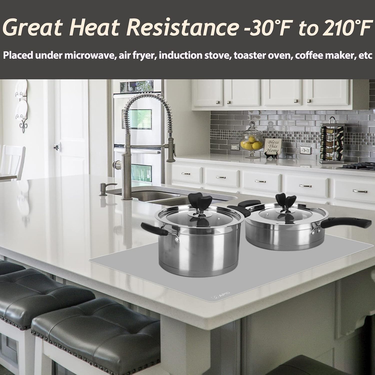 Extra Large Silicone Mat Kitchen Counter Heat Resistant Table Mat 36" x 24"