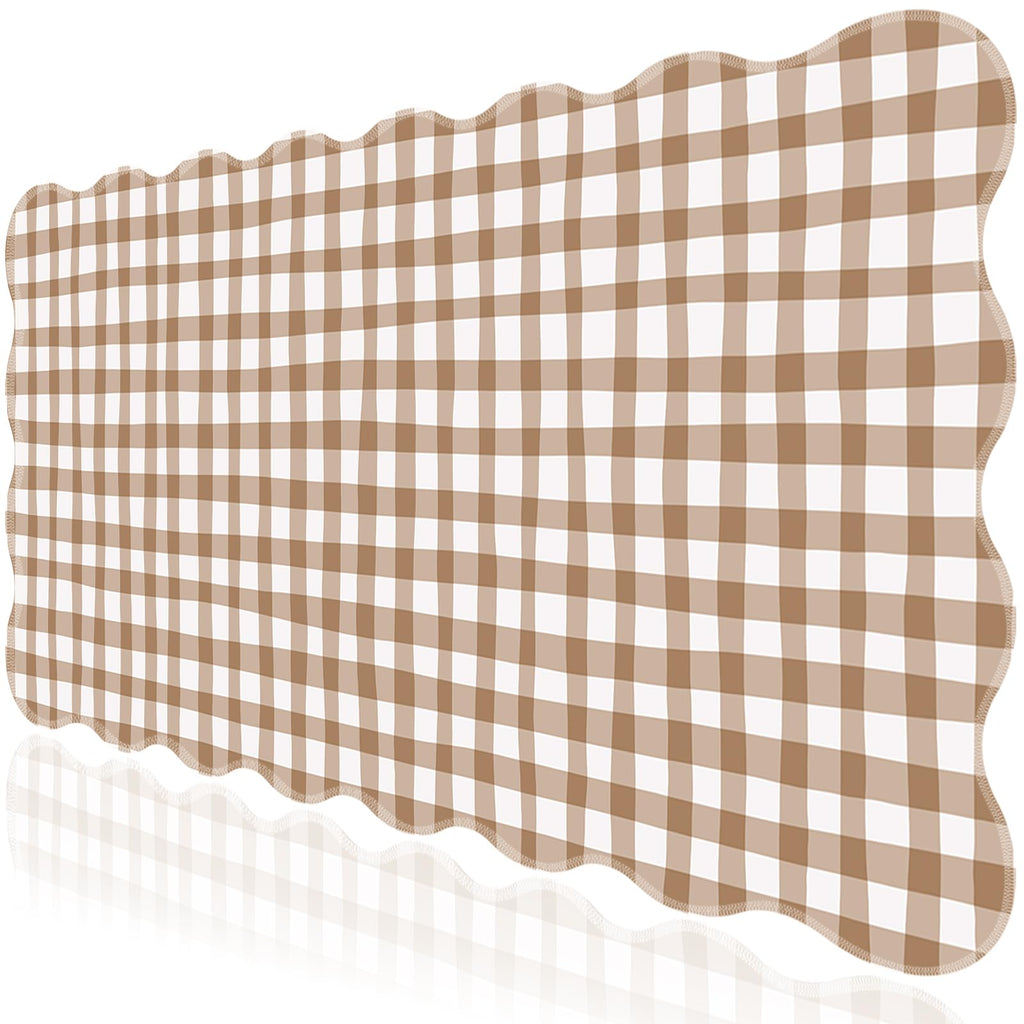 L-SPOUTTO Green Mouse Pad,Geometric Desk Mat XXL Large Scalloped Gaming Mousepad,35.4x15.7in Non-Slip Rubber Base Keyboard Pad Waterproof Desktop Mat for Laptop Computer Game Home Office-Checkered