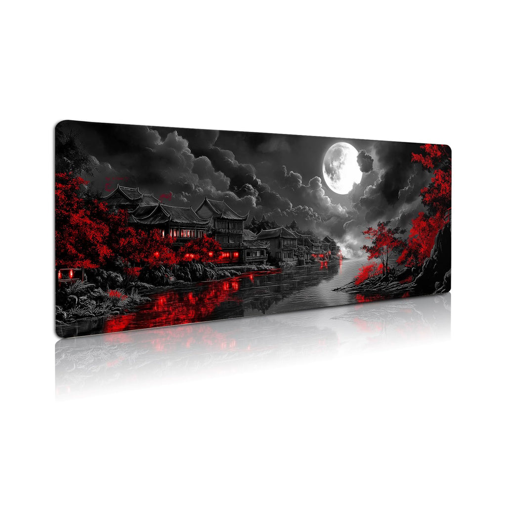 Extended Gaming Mouse Pad, Large Mouse Mat 3 mm Nature Rubber Base Mousepad with Stitched Edges, Non-Slip Desk Mat for Office Home Great Gift 31.5x11.8 Inch (Dark Canyon 5)