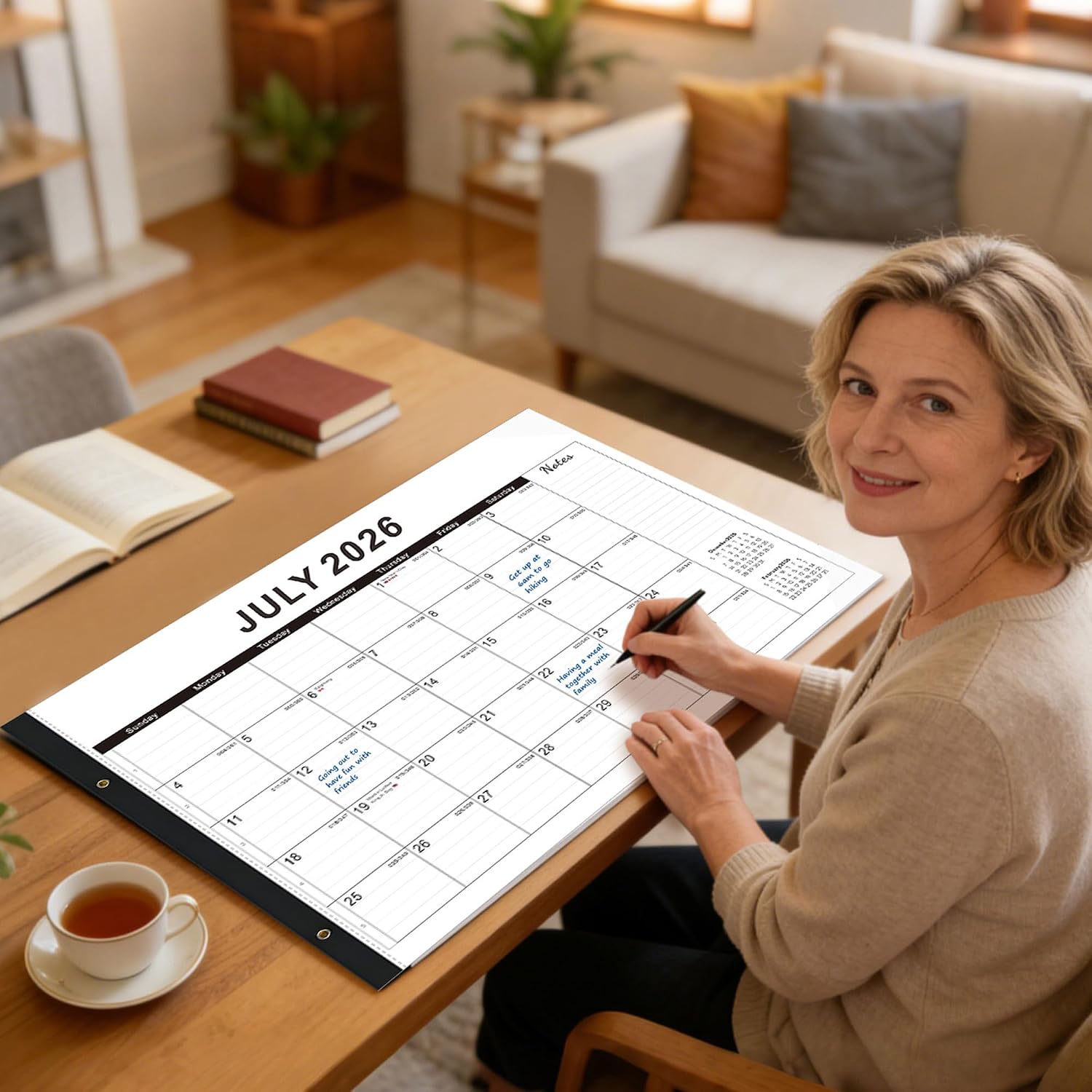 Desk calendar 2026-2027 22"x17" Desk Top Calendar with plastic cover