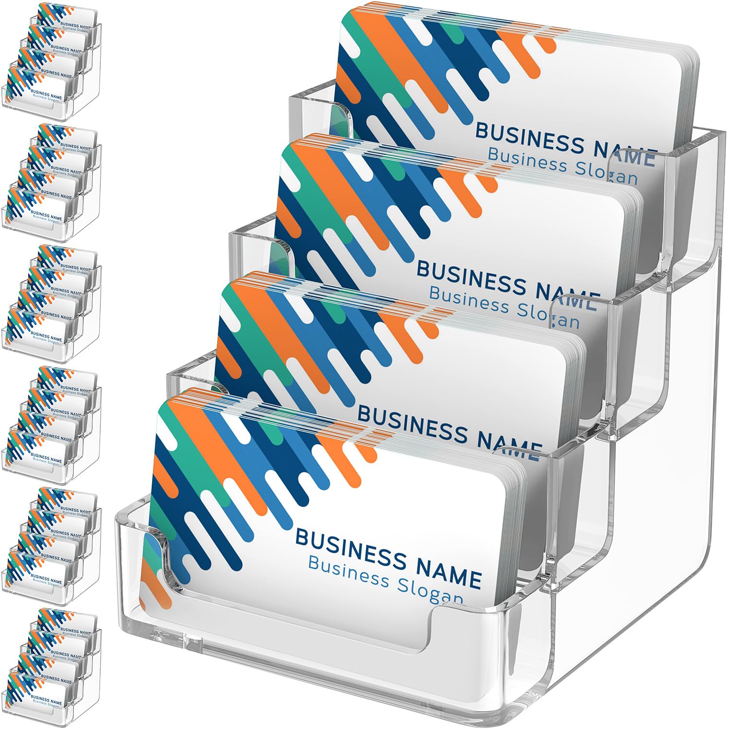 MaxGear Acrylic Business Card Holder, 320 Cards Capacity, 4 Pocket, 2 Pack