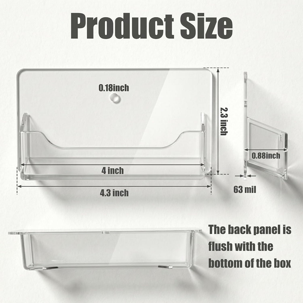 Wesiti 4 Pcs Individual Acrylic Business Card Holders, Wall & Desk Display