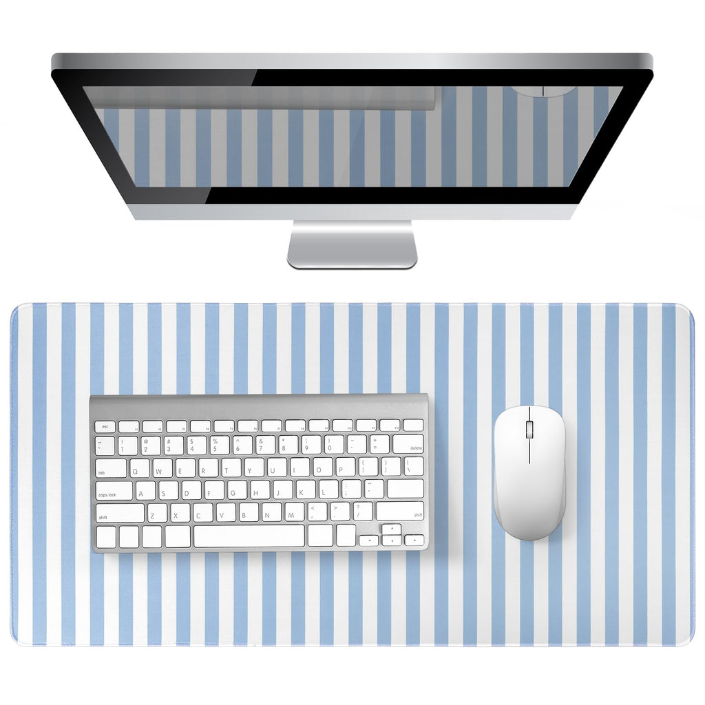 Green Striped Desk Mat Large Mouse Pad Cute Desk Pad Keyboard Computer Mat