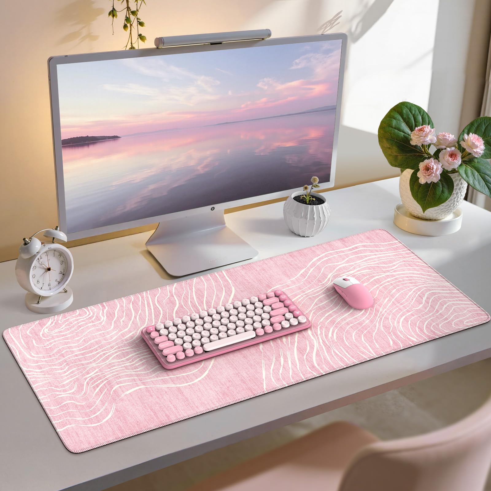 iCasso Desk Mat,Cute Desk Cover for Women,35.4x15.7in,Checkered
