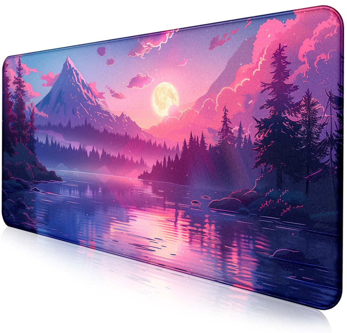 Retro American Flag XL Gaming Mouse Pad with Stitching Edge Laptop Desk Mat