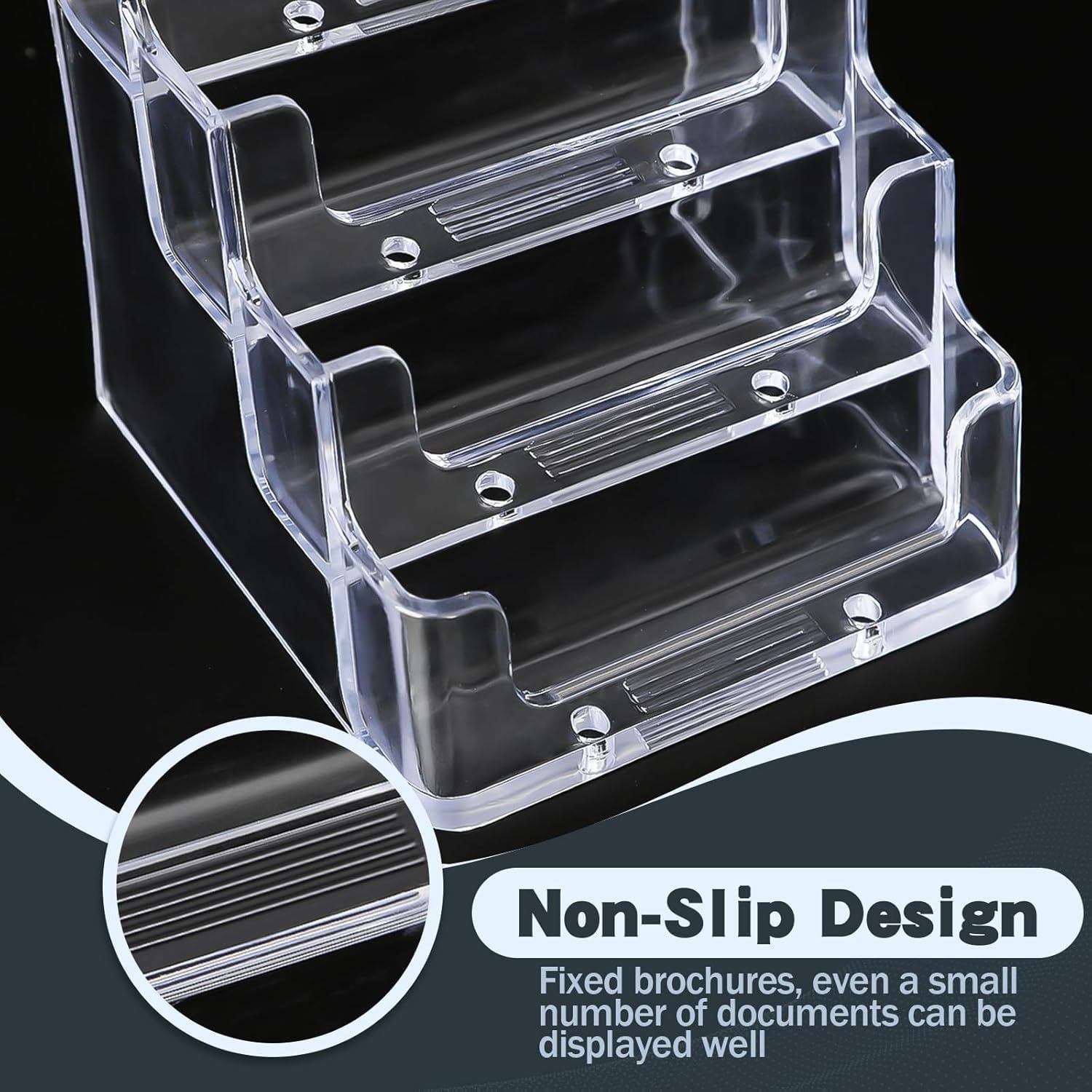 xydstay Acrylic 4-Tier Business Card Holder for Desk with 4 Pockets, 2 Pack
