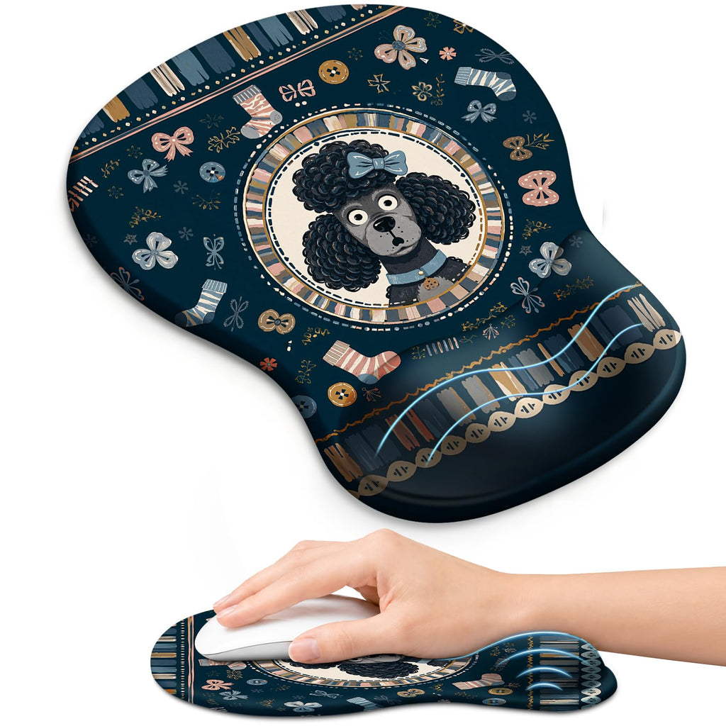 Ergonomic Mouse Pad with Wrist Rest, Gel Wrist Support, Black