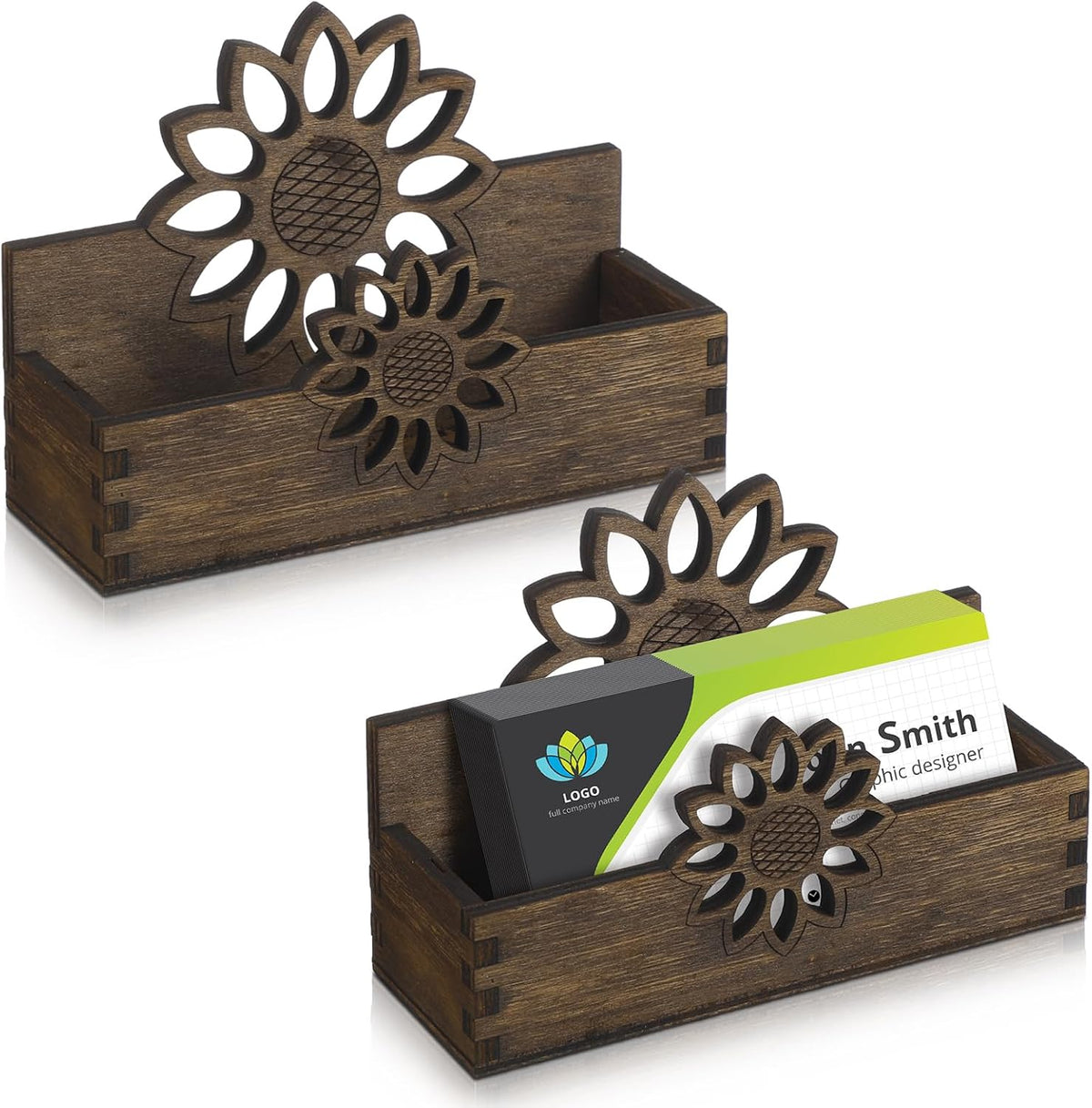 Tatuo 2 Pcs Business Card Holder for Desk Cute Business Card Holder